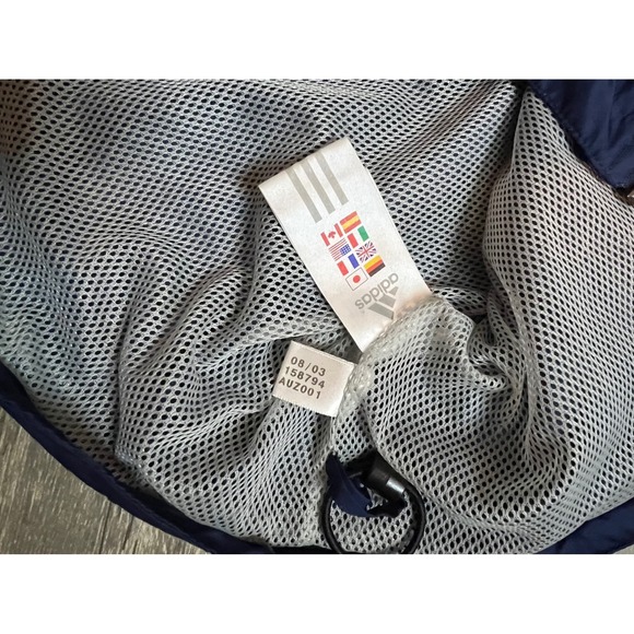 Vintage Adidas Windbreaker Zip-up Blue Nylon Mens L Y2K Retro - Picture 8 of 8